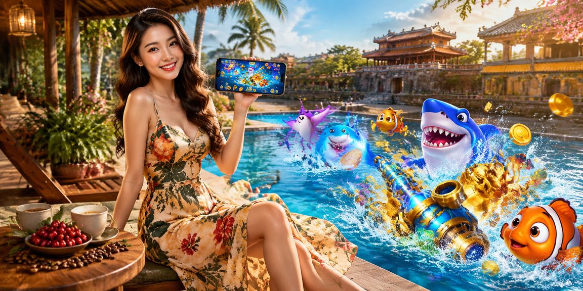Cảnh đánh bắt cá truyền thống ở Huế kèm ly cà phê Việt Nam